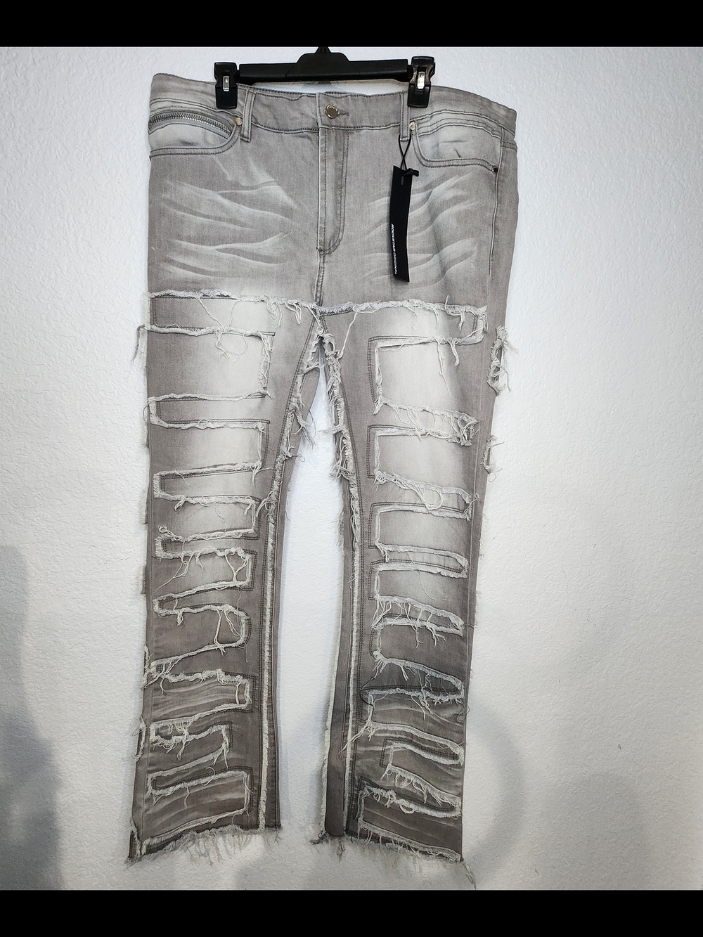 ROCKSTAR  ORIGINAL Men's Skinny Distressed Grey Jeans